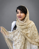 شال حریر مخمل کوب طرح پلنگی